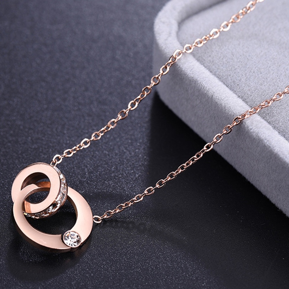 Cubic Zirconia & 18k Rose Gold-Plated Necklace